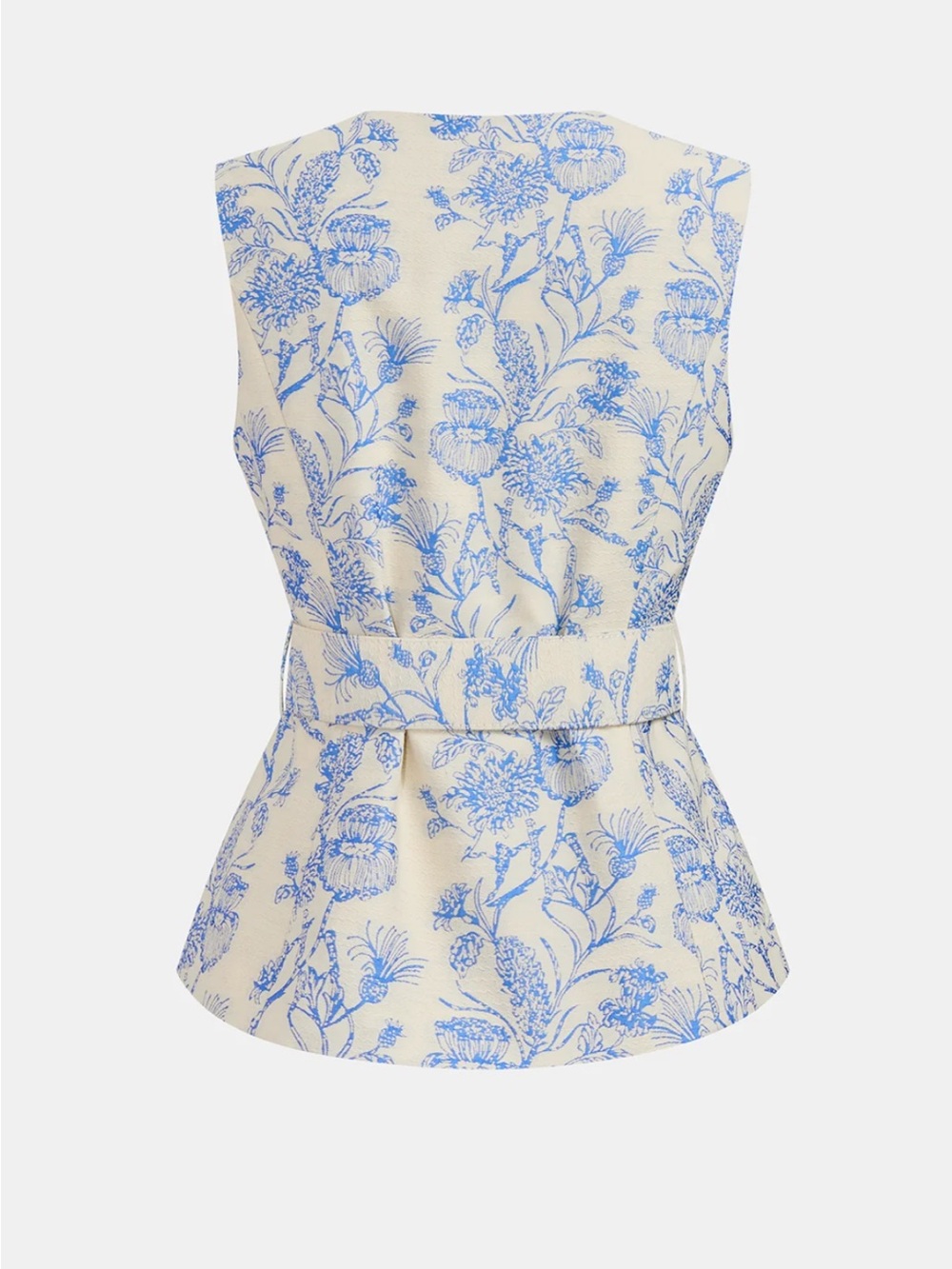 Commense Belted Floral Jacquard Vest & Shorts Set Size XS NWT - Picture 4 of 8